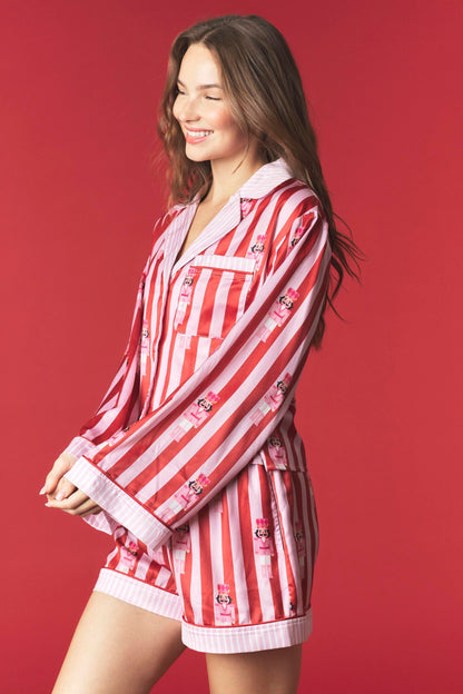 Striped Nutcrackers Pajama Top Set