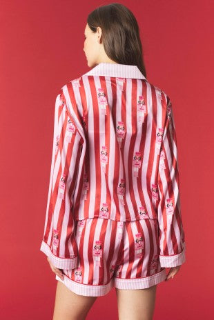 Striped Nutcrackers Pajama Shorts Set