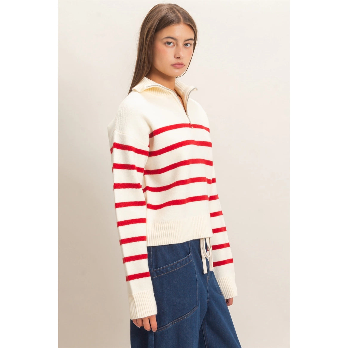Collared Stripe Sweater