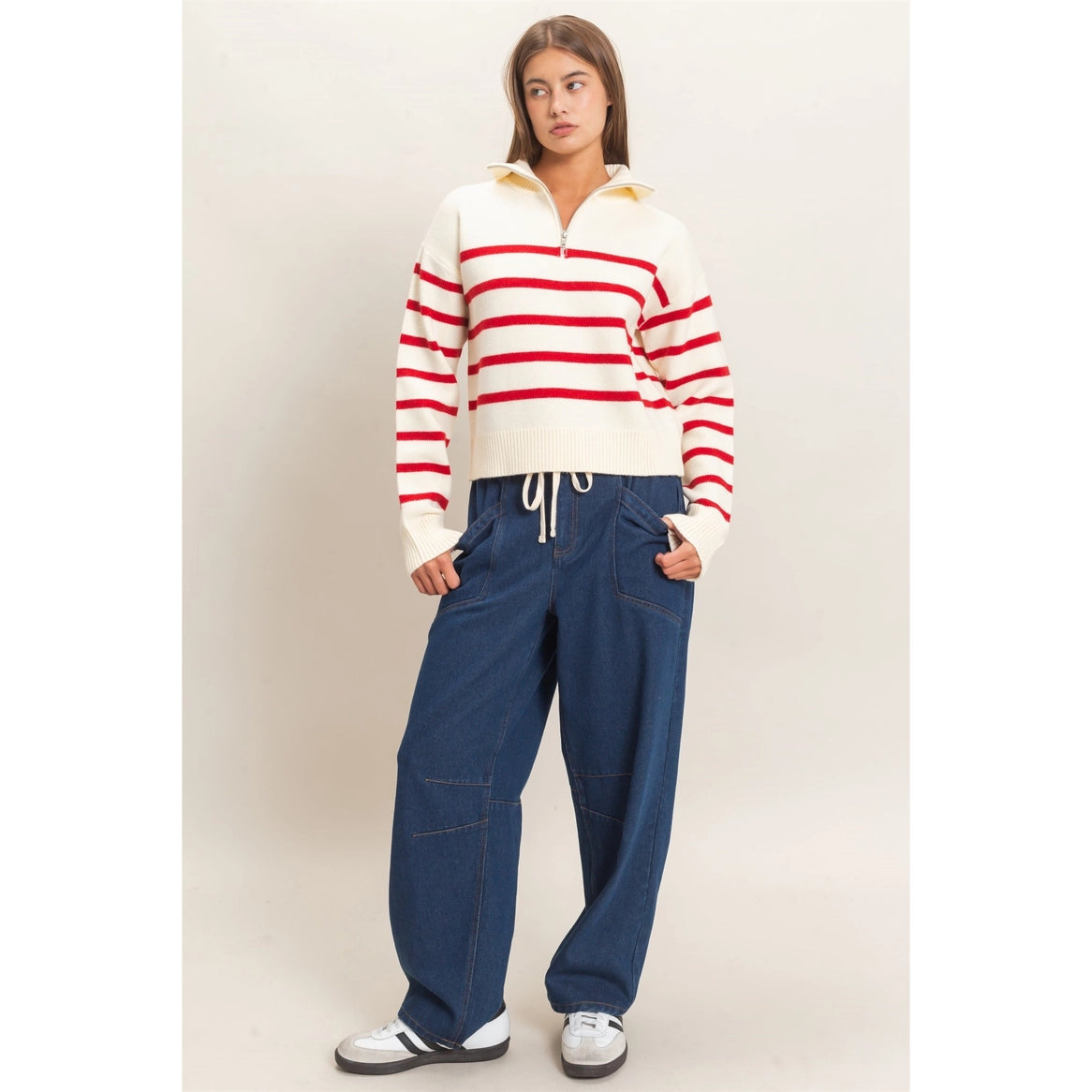 Collared Stripe Sweater