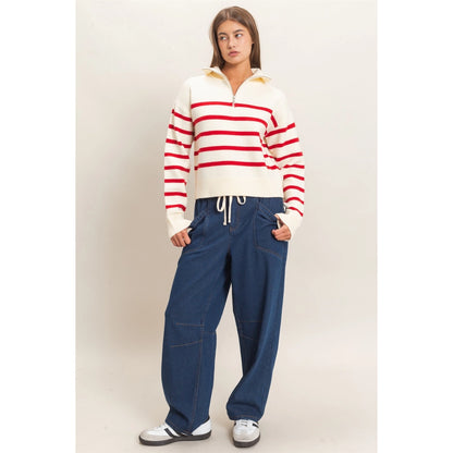 Collared Stripe Sweater