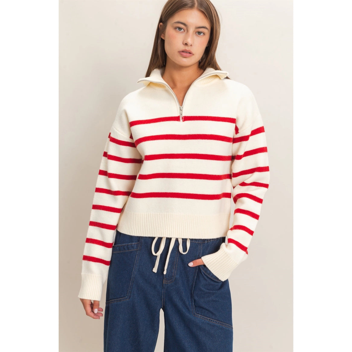Collared Stripe Sweater