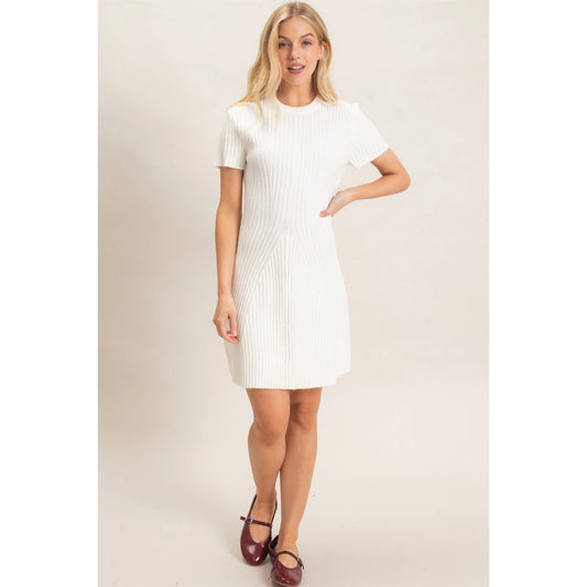 Ribbed Crew Neck Dress