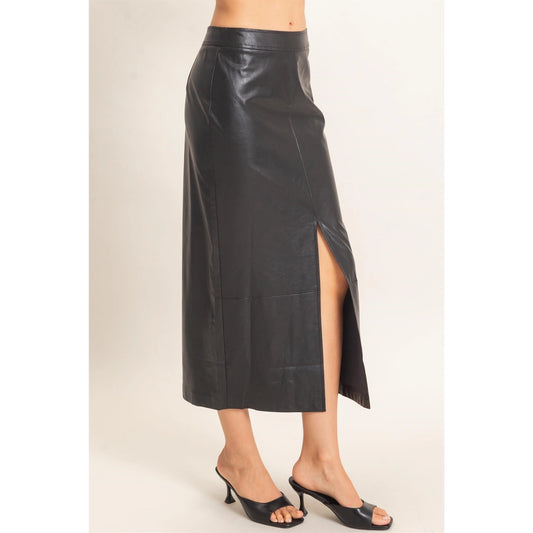 Leather Midi Skirt