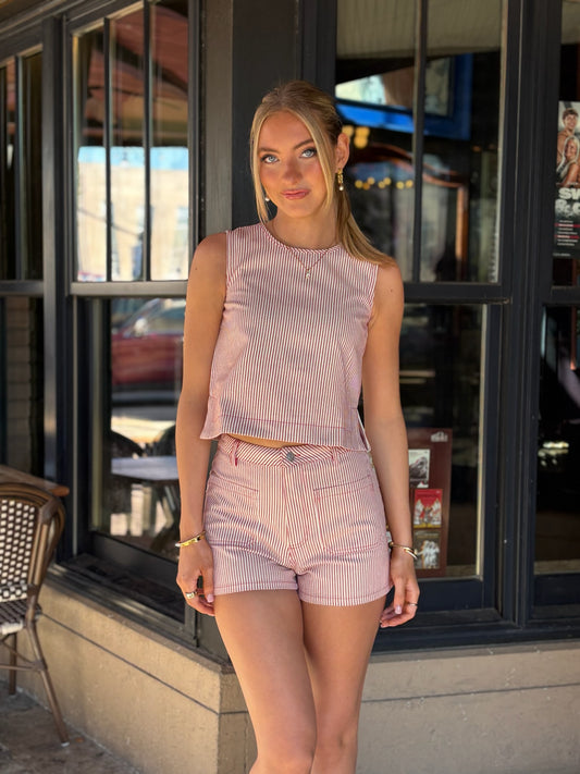 Canvas Stripe Short Pocket Set