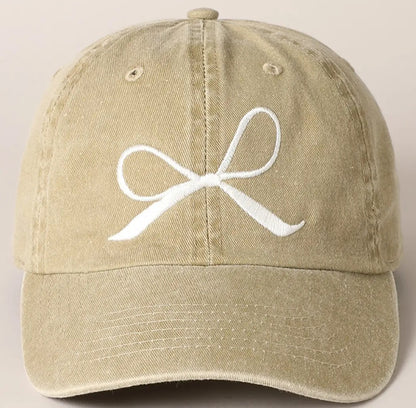 Embroidered Bow Cap