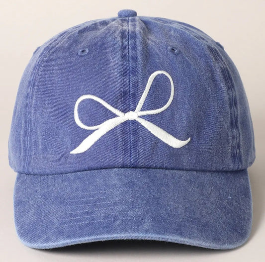 Embroidered Bow Cap