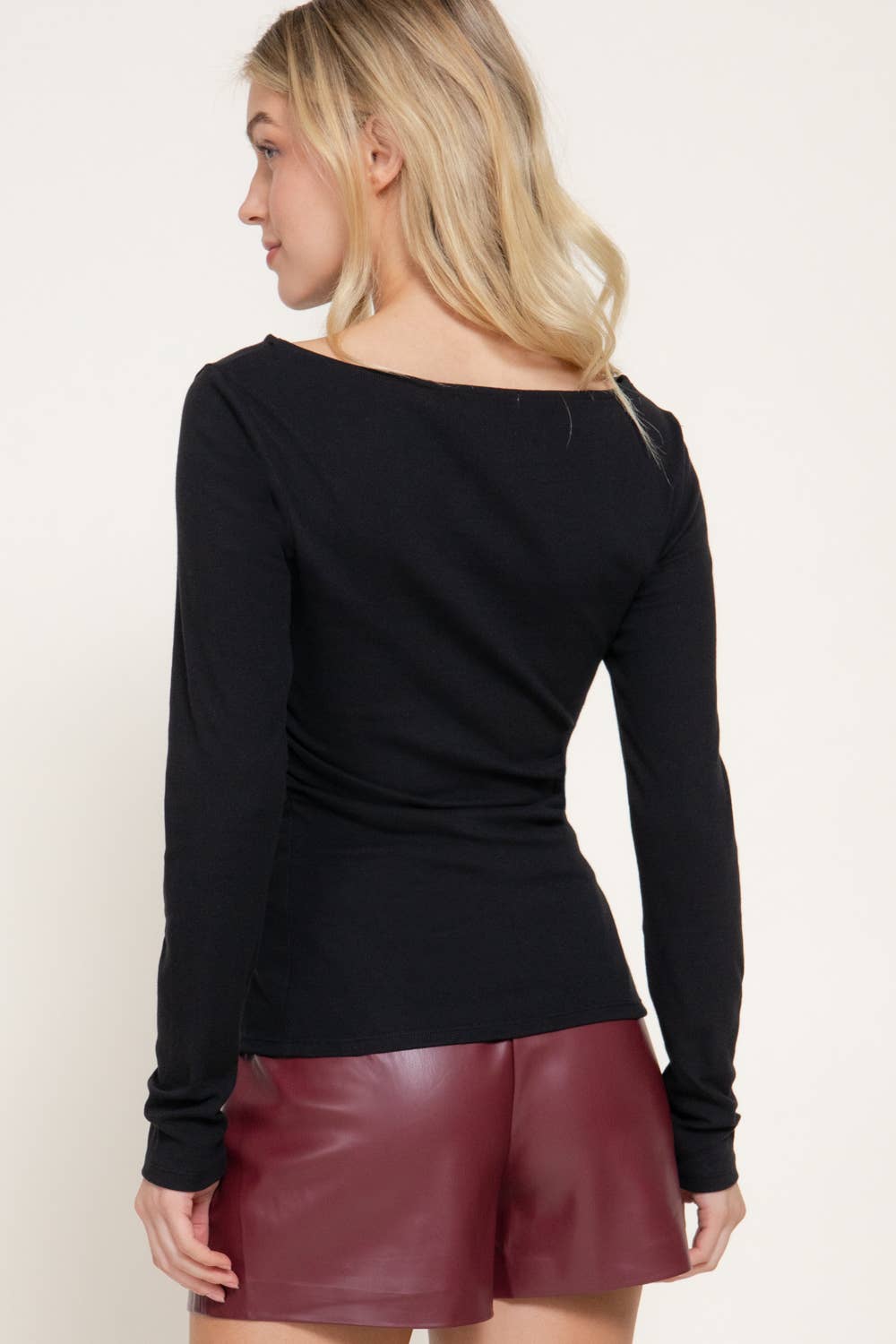 Long Sleeve Boat Neck Top