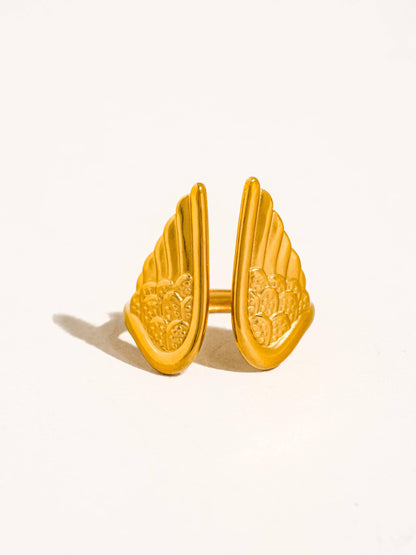 Silvane 18K Gold Non-Tarnish Angel Wing Ring