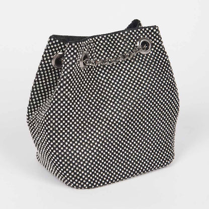 Rhinestone Bucket Chain Bag
