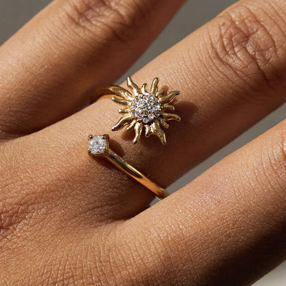 Non Tarnish Flower Diamond Ring