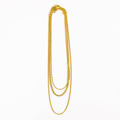 Non Tarnish Three Chain Necklace