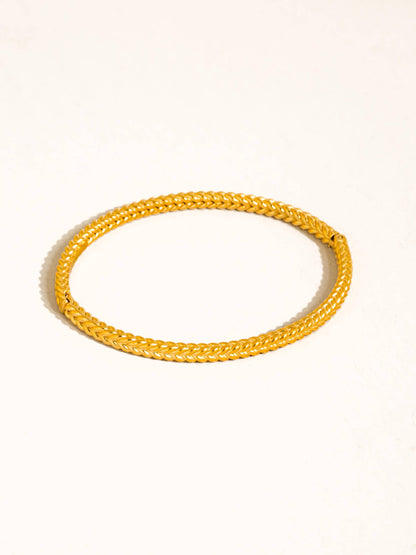 Collins 18K Gold Non-Tarnish Textured Bangle Bracelet