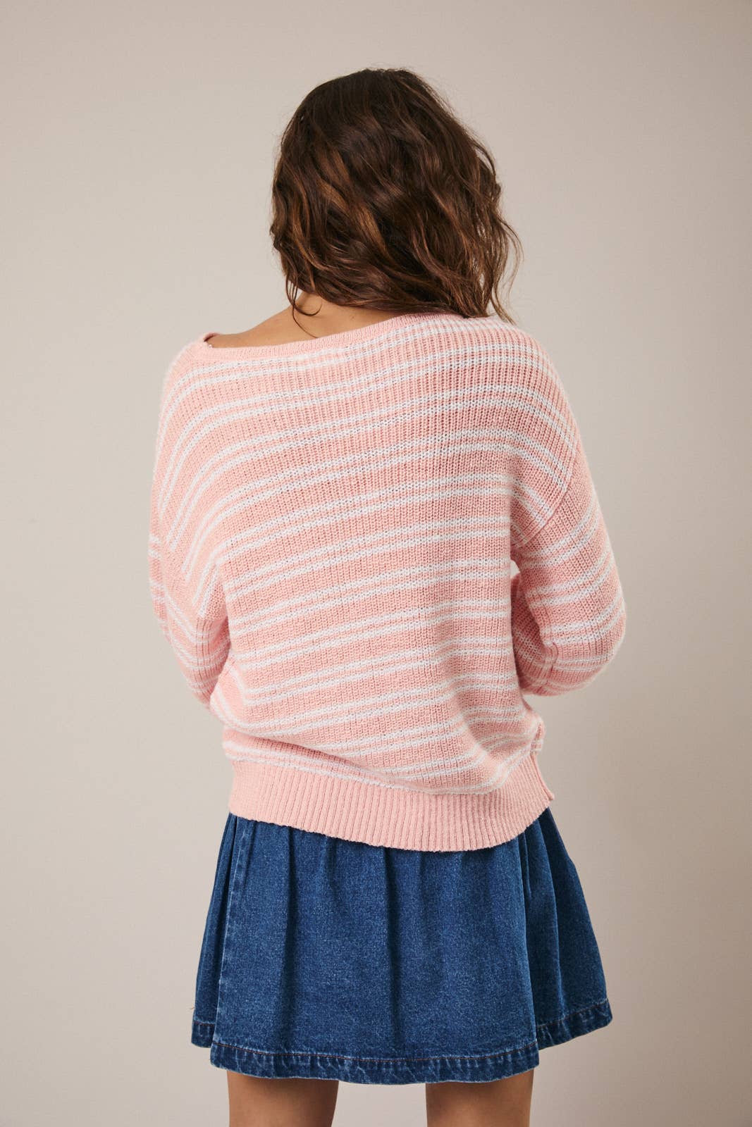 Boat Neck Stripe Sweater