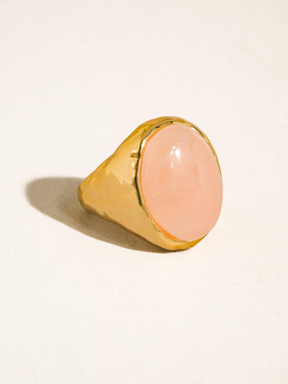Lula 18K Gold Vintage Natural Stone Statement Ring