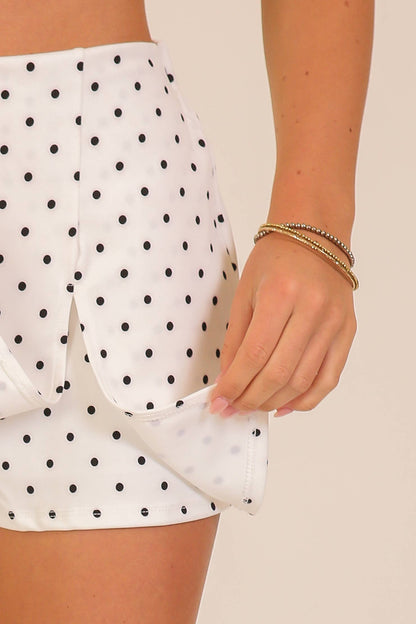 Slit Polka Dot Skort