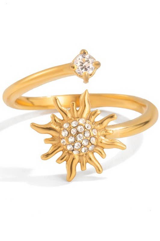 Non Tarnish Flower Diamond Ring