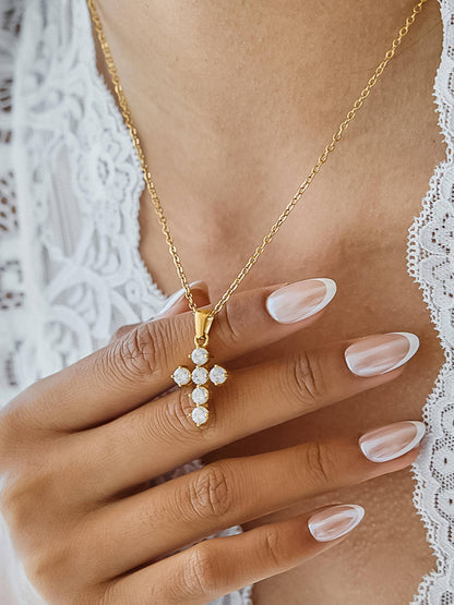 Raimon 18K Gold Non-Tarnish Cross Necklace