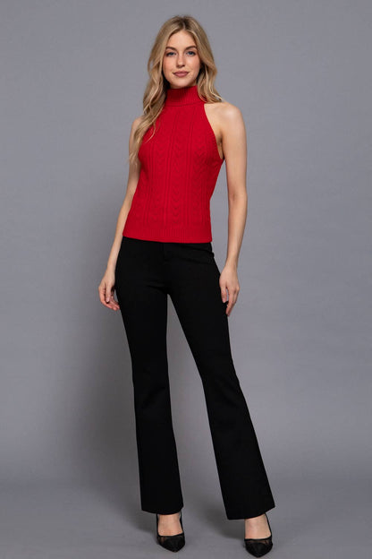 Sleeveless Cable Sweater