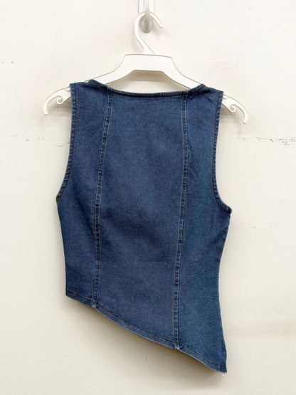 Asymmetrical Stretch Denim Top