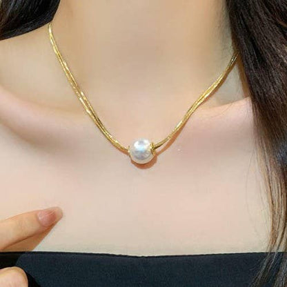 Non Tarnish Pearl Pendant Necklace