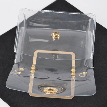 Transparent Metal Handle Bag W/ Pouch
