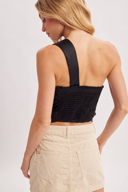 Satin One Shoulder Top