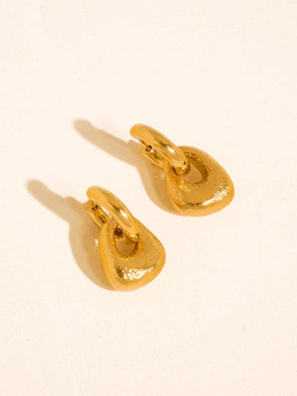 Non-Tarnish Modern Textured Earrings
