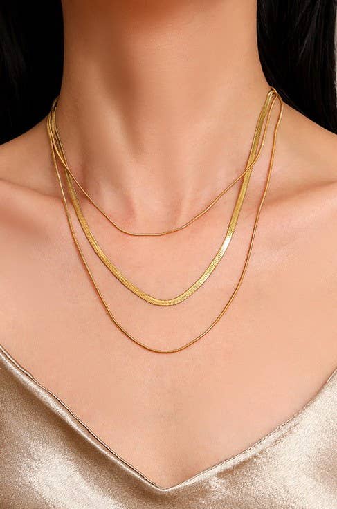 Non Tarnish Layered Chain Necklace