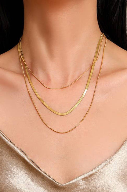Non Tarnish Layered Chain Necklace
