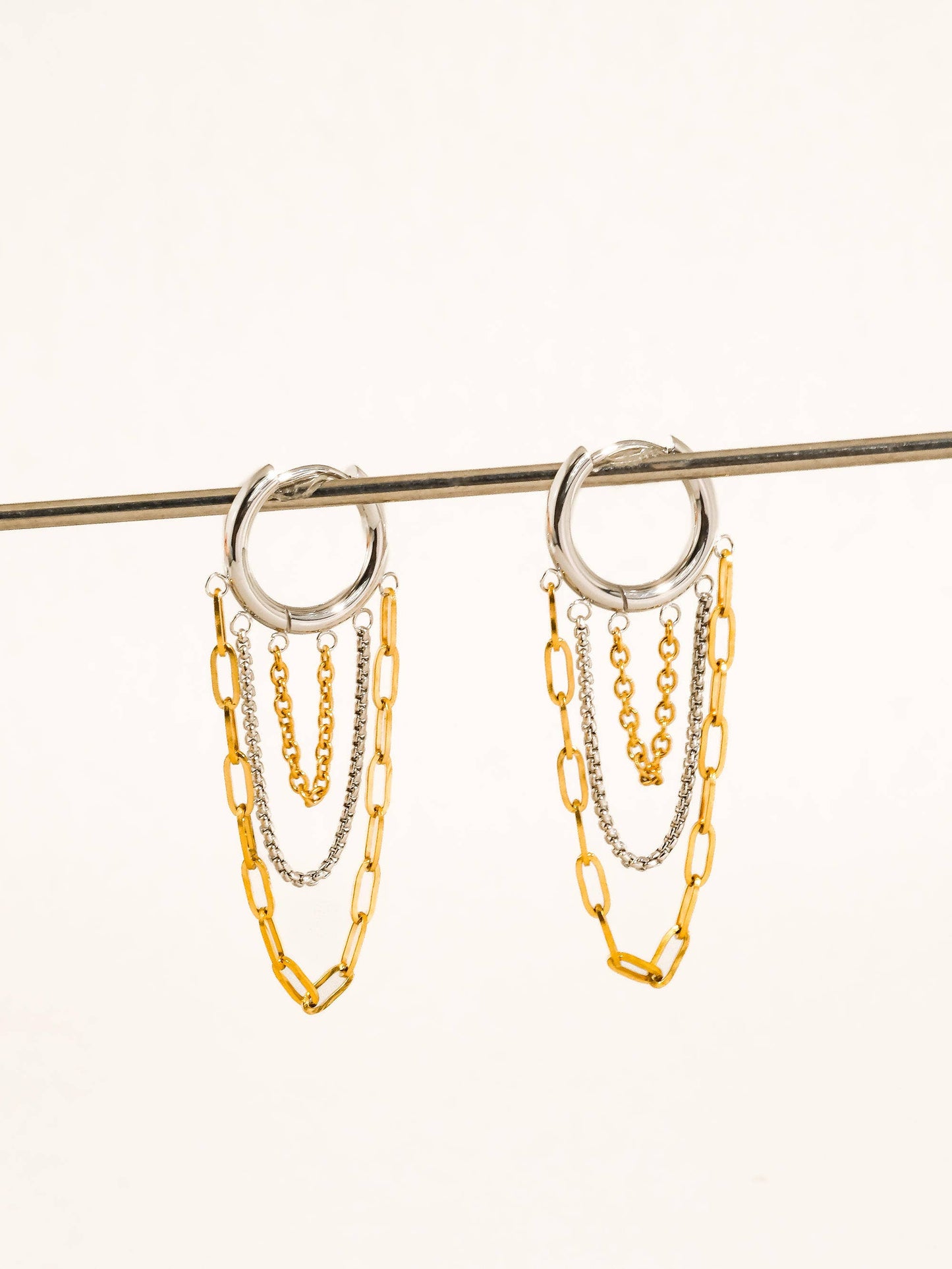 Non-Tarnish Multi Chain Drop Earrings