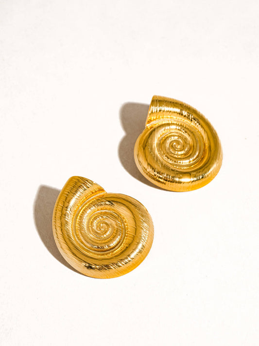 Non-Tarnish Large Seashell Stud
