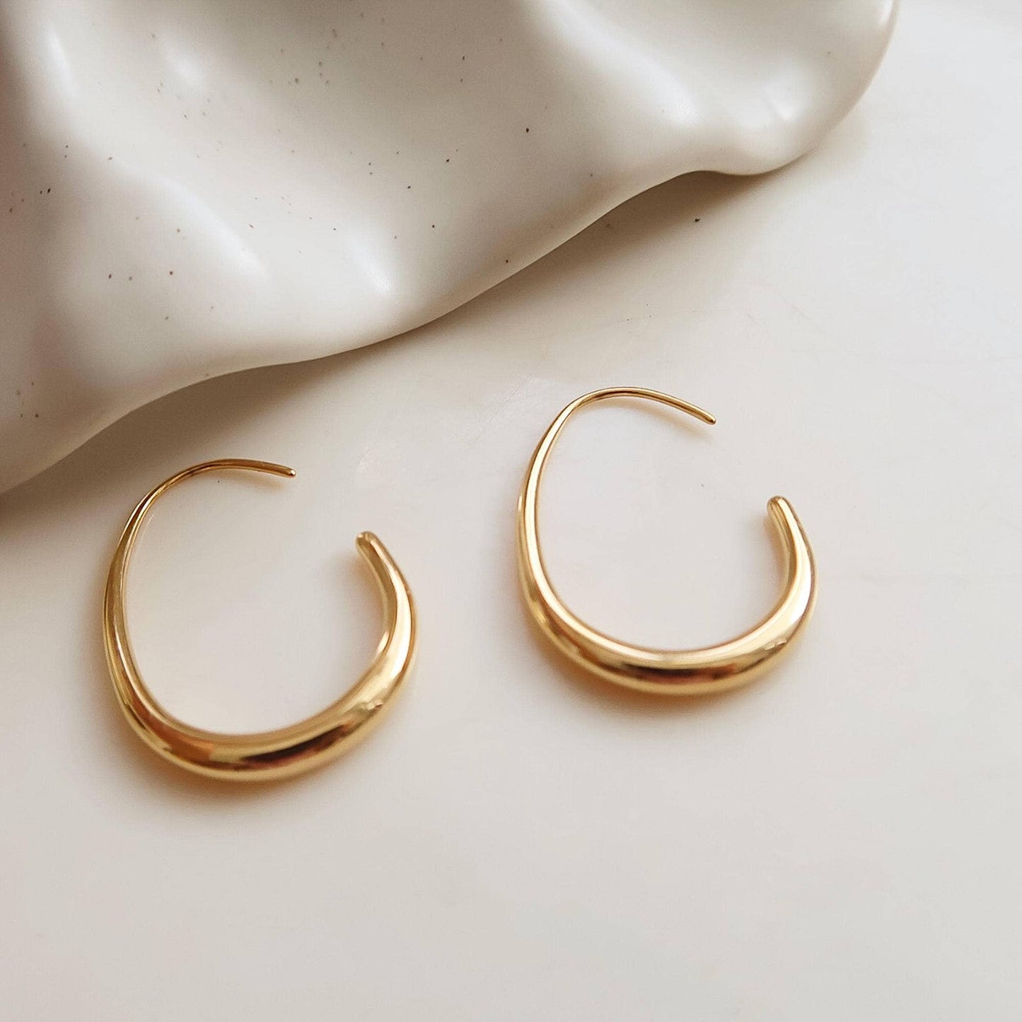 Non-Tarnish Open Hoop Earrings