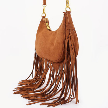 Fringe Suede Crossbody Bag