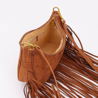 Fringe Suede Crossbody Bag