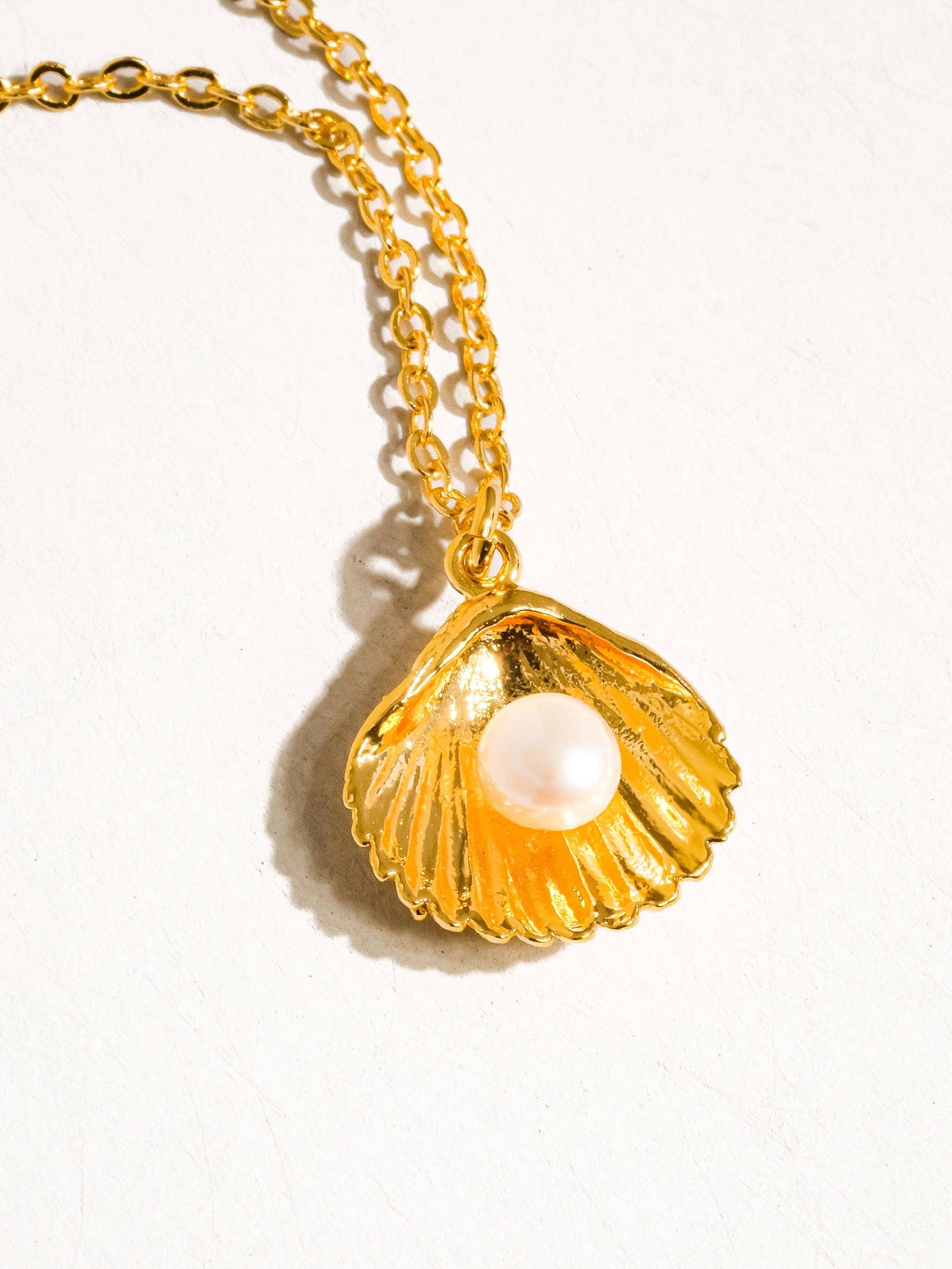 Gold Pearl Shell Necklace