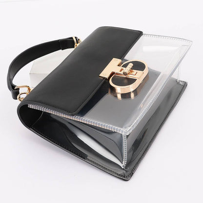 Clear & Leather Combo Bag