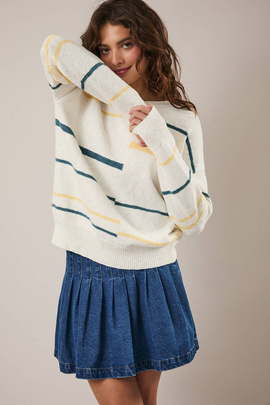 V-Neck Abstract Sweater