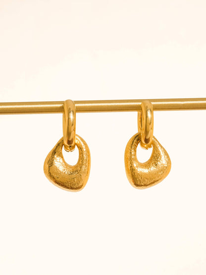 Non-Tarnish Modern Textured Earrings