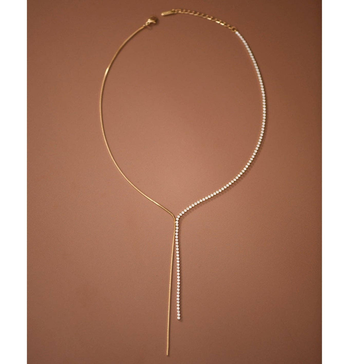 Non Tarnish Dainty Lariat Necklace