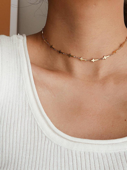 Non-Tarnish Cross Choker