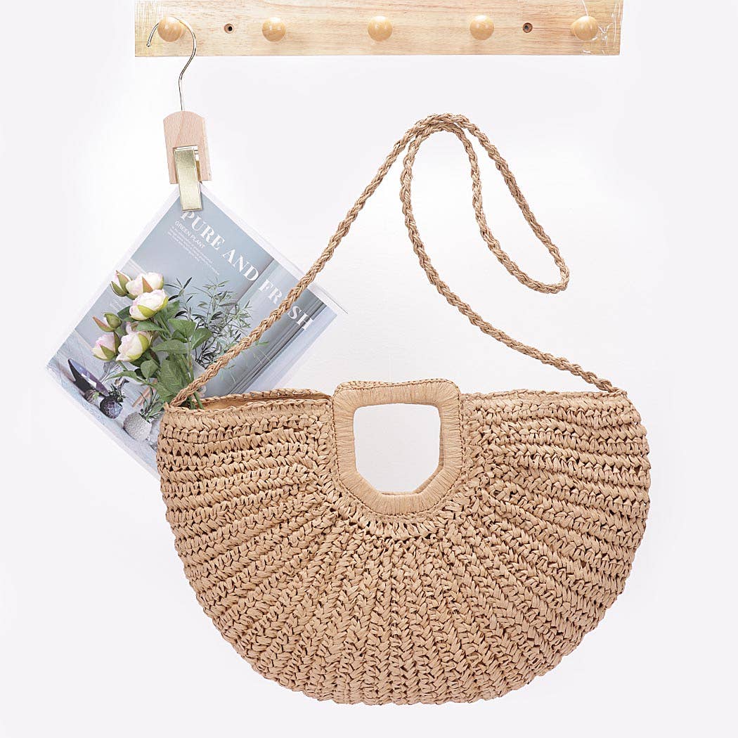 Faux Straw Handmade Handle Bag