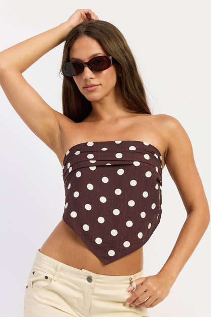 Polka Dot Scarf Top