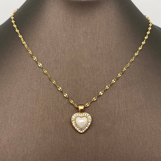 Enamel Heart 18K Gold Steel