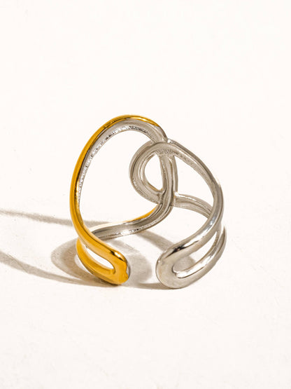 Lior 18K Gold Non-Tarnish Abstract Two Tone Ring