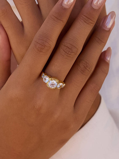 Irid 18K Gold Non-Tarnish Multi CZ Statement Ring