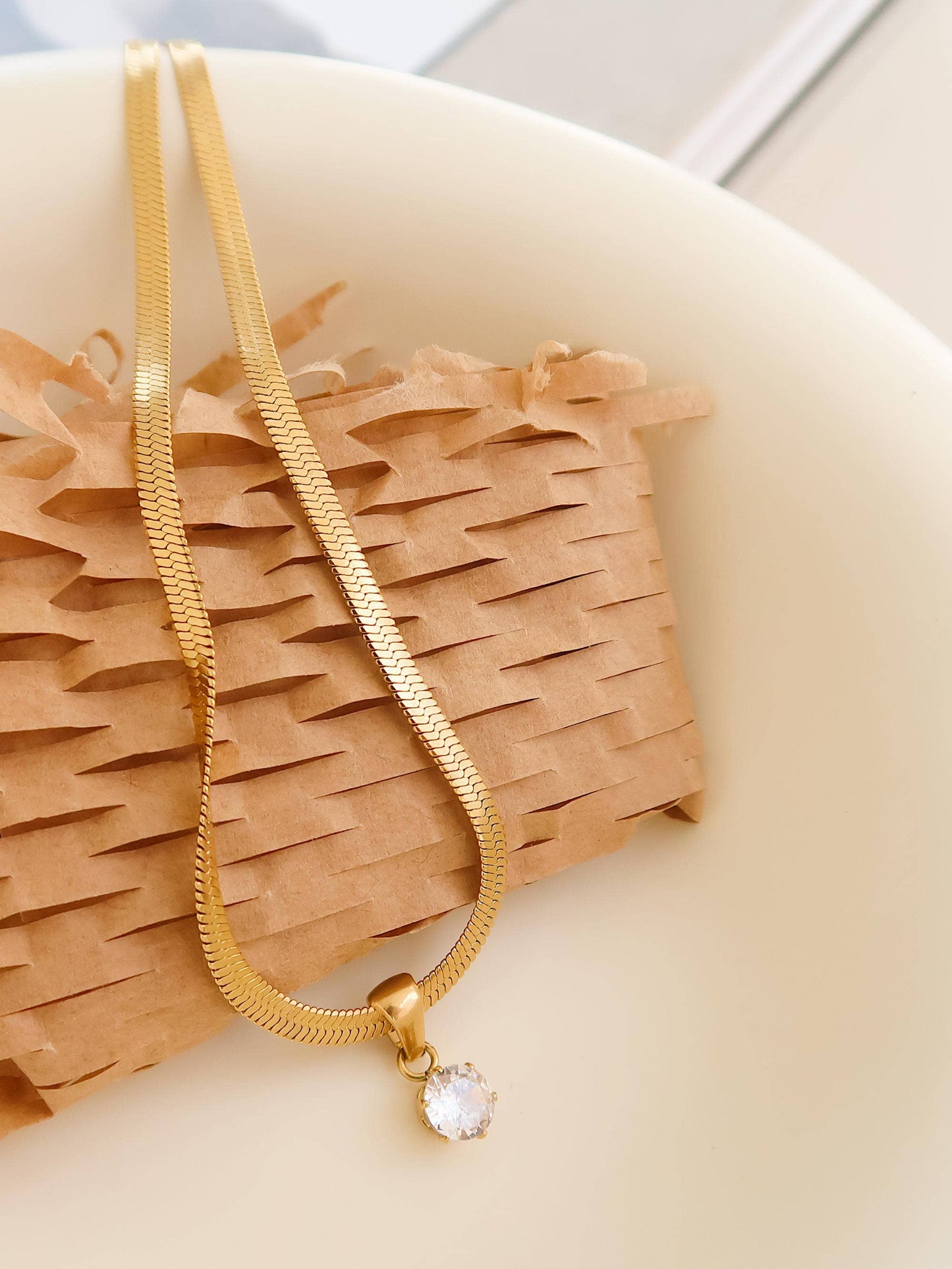 Blanc Non-Tarnish CZ Snake Chain Necklace