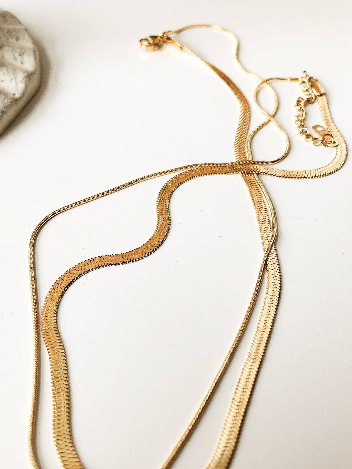 Non-Tarnish Layered Snake Chain Necklace