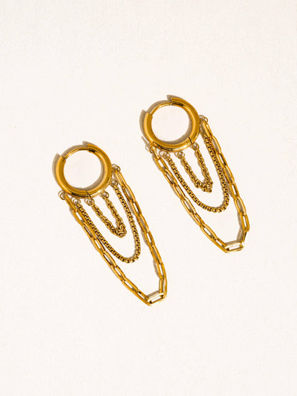 Non-Tarnish Multi Chain Drop Earrings
