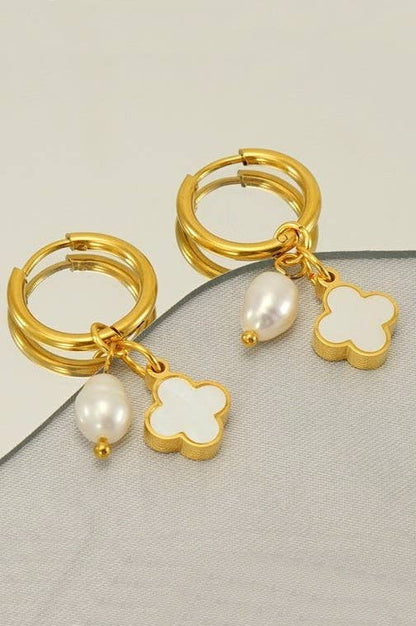 Non Tarnish Clover Hoops